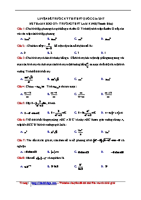 Đè tham khảo môn Toán THPT